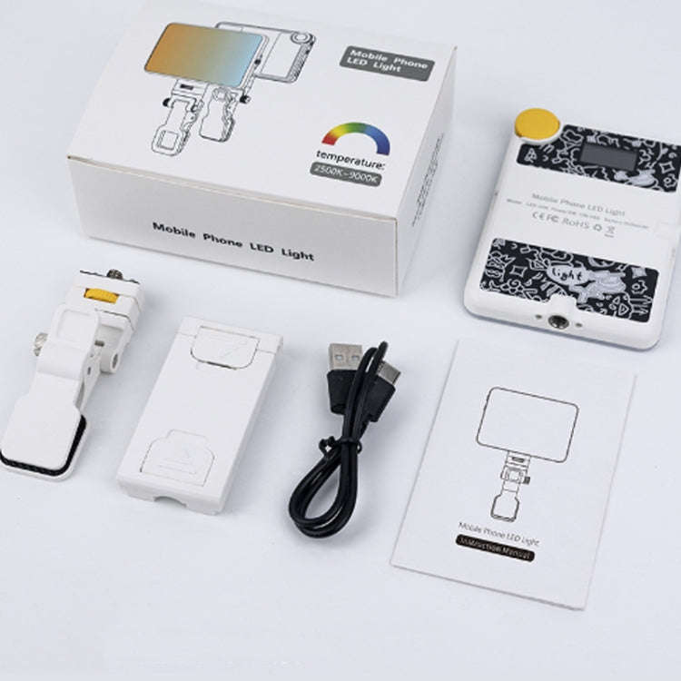 60 LEDs Rechargeable Clip Fill Light With Front & Back Clip Adjusted 3 Light Modes For Phone, Spe...