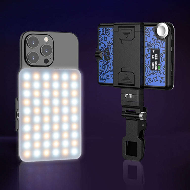 60 LEDs Rechargeable Clip Fill Light With Front & Back Clip Adjusted 3 Light Modes For Phone, Spe...