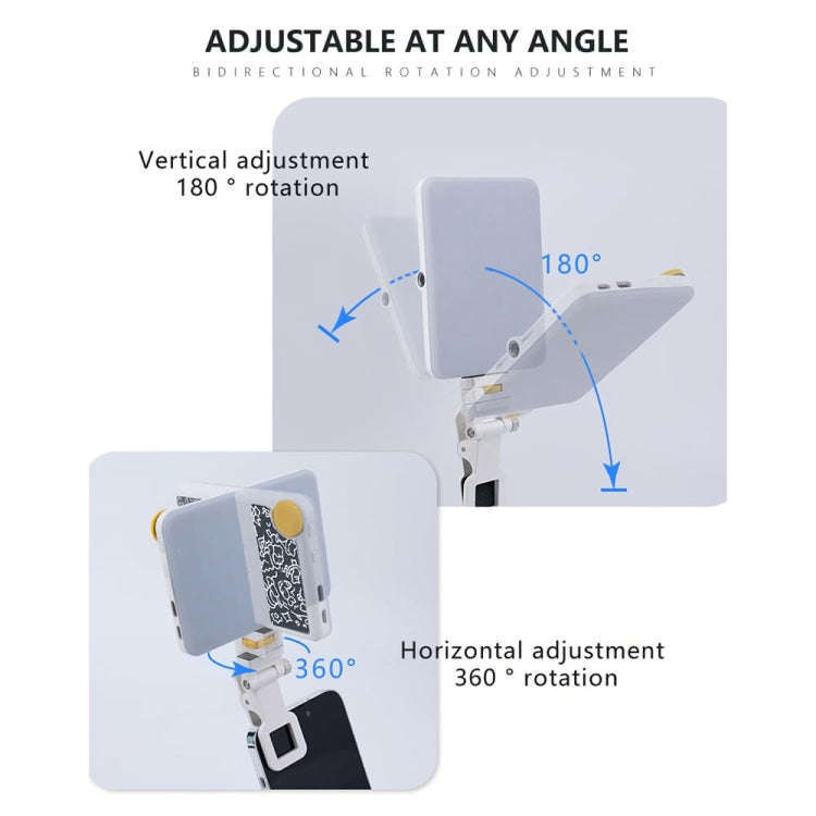 60 LEDs Rechargeable Clip Fill Light With Front & Back Clip Adjusted 3 Light Modes For Phone, Spe...