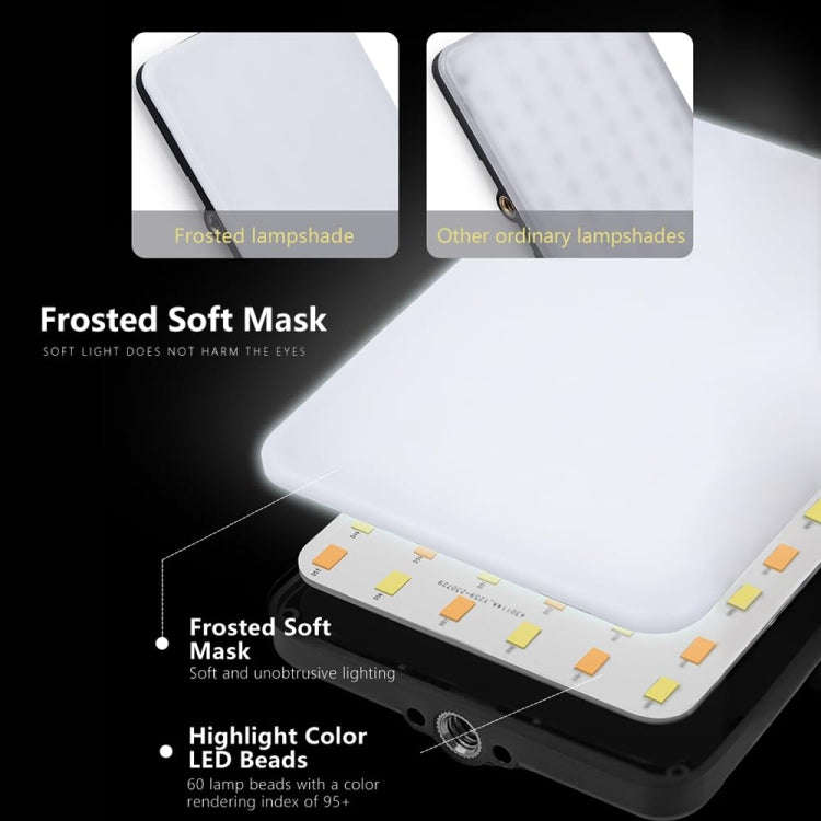 60 LEDs Rechargeable Clip Fill Light With Front & Back Clip Adjusted 3 Light Modes For Phone, Spe...