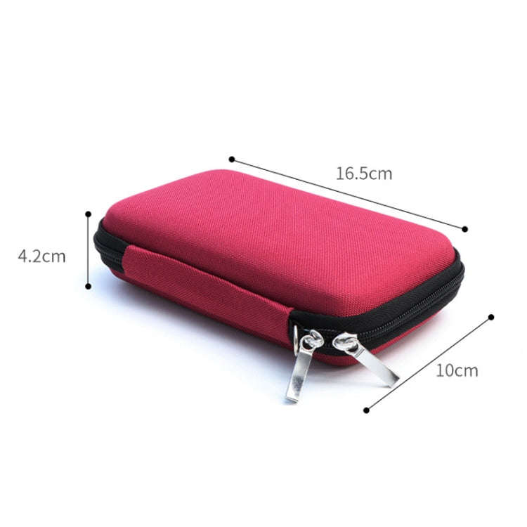 EVA Card Reader Digital Storage Bag Data Cable USB Flash Drive Hard Shell Pack(Red)