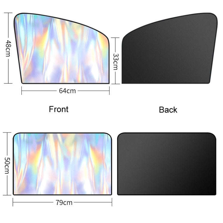 Colorful Titanium Silver Magnetic Car Sun Protection Sunshade Curtain(Passenger Seat)