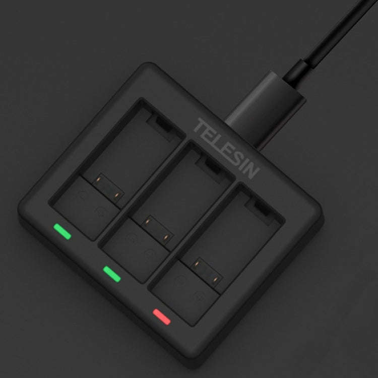 TELESIN GP-BCG-902 Battery 3 Slots Charger For GoPro HERO12 Black / HERO11 Black / HERO10 Black /...