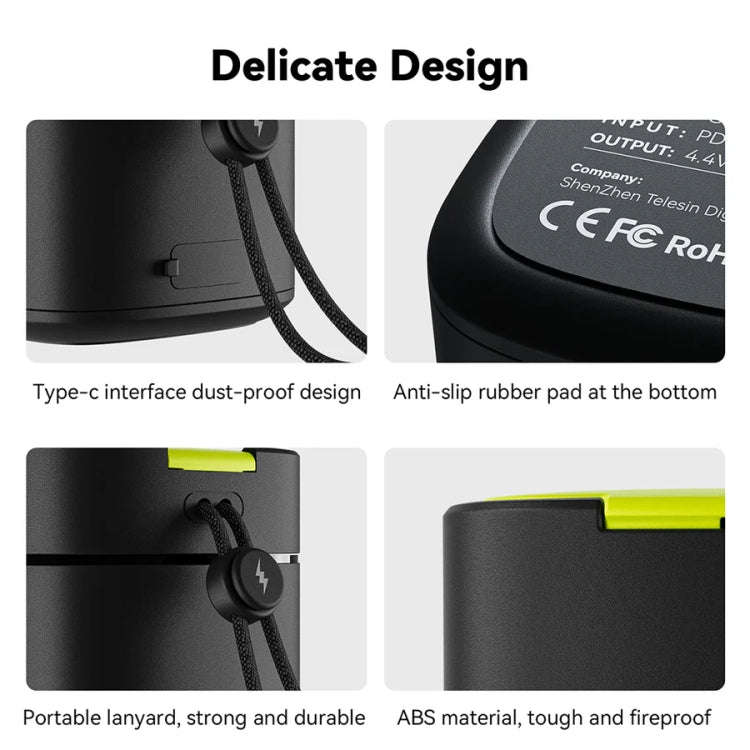 TELESIN GP-FCK-B11 Fast Charged Battery Storage Charging Box For GoPro HERO12 Black / HERO11 Blac...