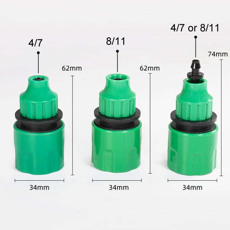 2pcs Faucet Hose Connector Gardening Drip Irrigation Car Wash Rifle Fitting(4/7 Interface)