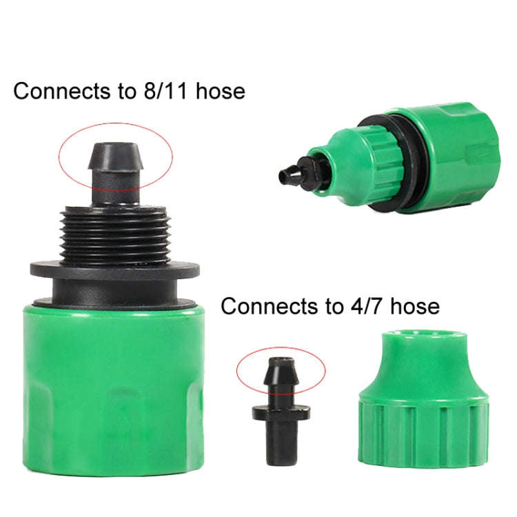 2pcs Faucet Hose Connector Gardening Drip Irrigation Car Wash Rifle Fitting(4/7 Interface)