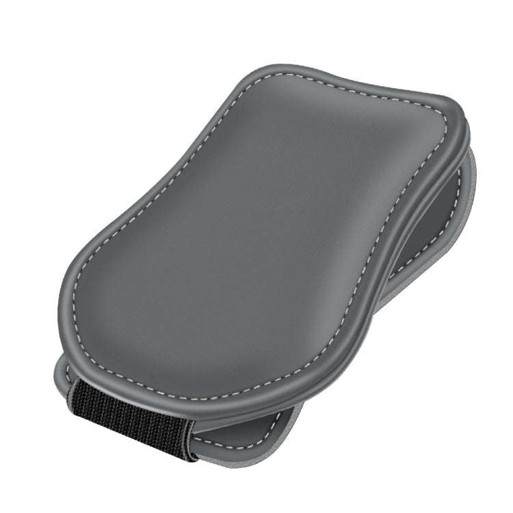 Car Eyeglasses Clip Car Leather Magnetic Closure Sunglasses Storage Bag(Grey)