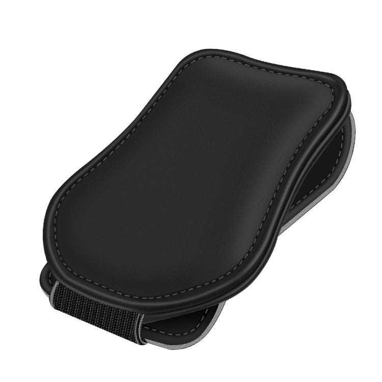 Car Eyeglasses Clip Car Leather Magnetic Closure Sunglasses Storage Bag(Black)