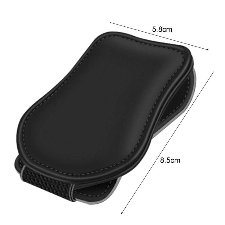 Car Eyeglasses Clip Car Leather Magnetic Closure Sunglasses Storage Bag(Black)