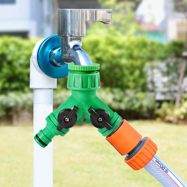 2 Way Garden Plumbing Hose Quick Connect Switch Horticultural Irrigation Faucet Ball Valve(BT918)