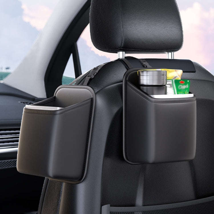 Car Seat Storage Bag With Waterproof Bucket Car Storage Multifunctional Trash Can(Black)