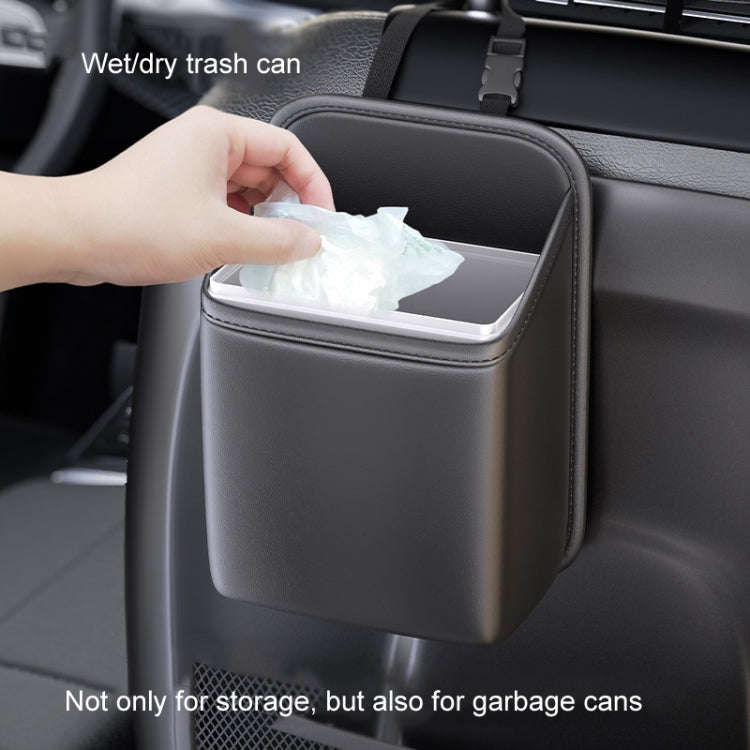 Car Seat Storage Bag With Waterproof Bucket Car Storage Multifunctional Trash Can(Black)