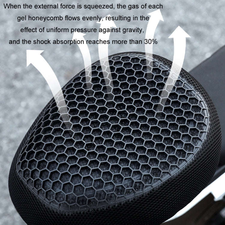 Motorcycle Breathable Massage Waterproof Sun-proof Silicone Seat Cushion(Black)