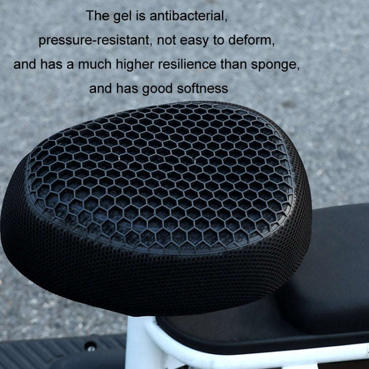 Motorcycle Breathable Massage Waterproof Sun-proof Silicone Seat Cushion(Black)