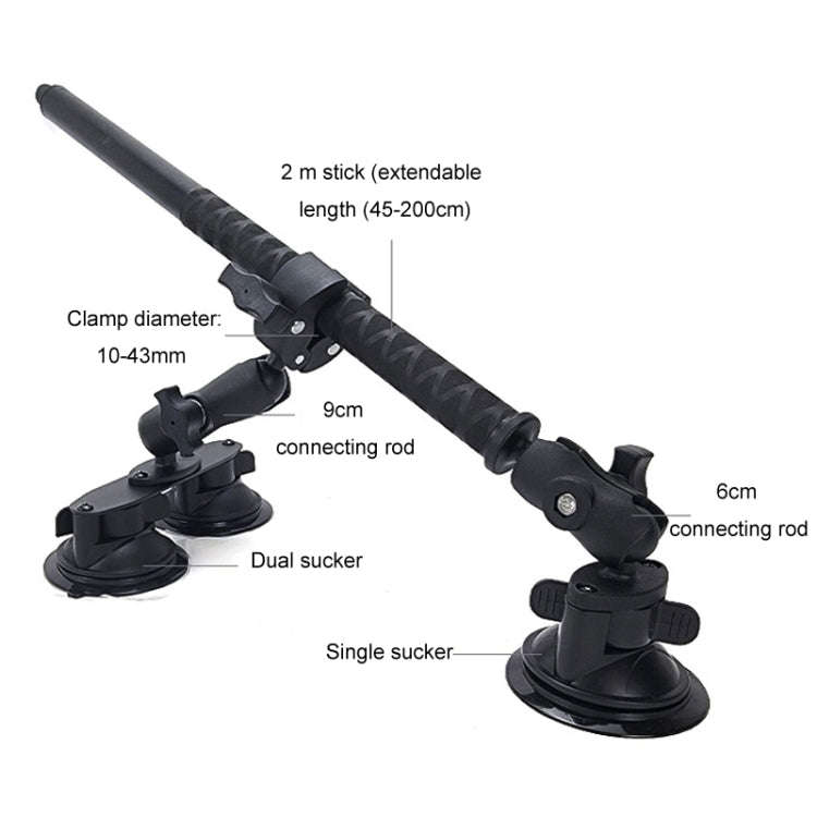 For Insta 360 ONE X / X2 / X3 / X4 Car Top Suction Cup Selfie Stick Bracket, Model: Set 2