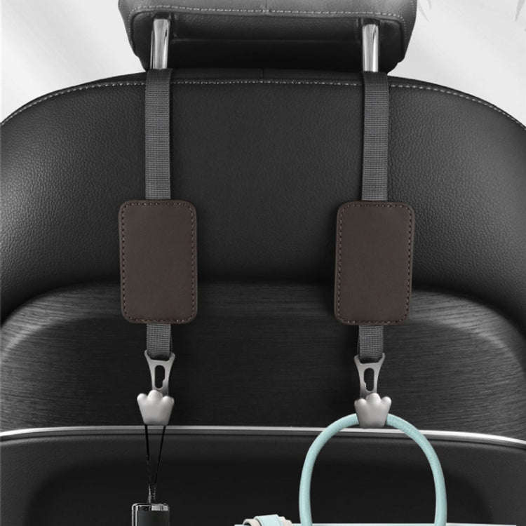 Car Seat Hook Multi-function Leather Seatback Hanger Car Interior Supplies(Brown)
