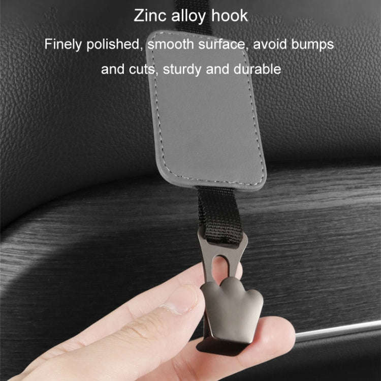 Car Seat Hook Multi-function Leather Seatback Hanger Car Interior Supplies(Grey)