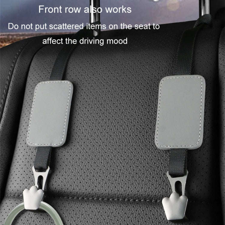 Car Seat Hook Multi-function Leather Seatback Hanger Car Interior Supplies(Grey)