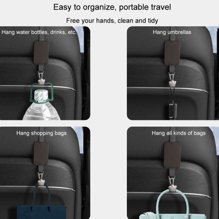 Car Seat Hook Multi-function Leather Seatback Hanger Car Interior Supplies(Brown)