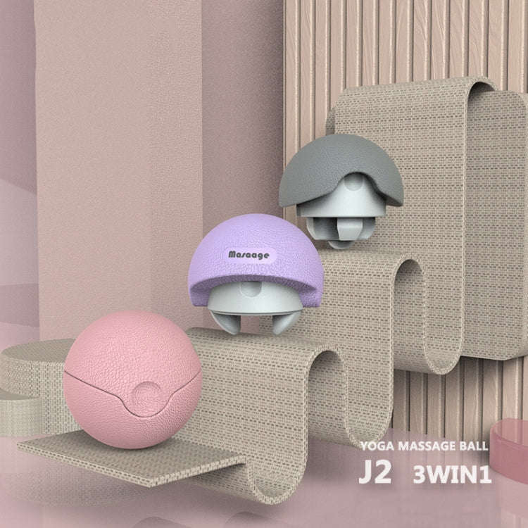 3-in-1 Multifunctional Fitness Yoga Massage Fascia Ball Cervical Meridian Massager(Pink)