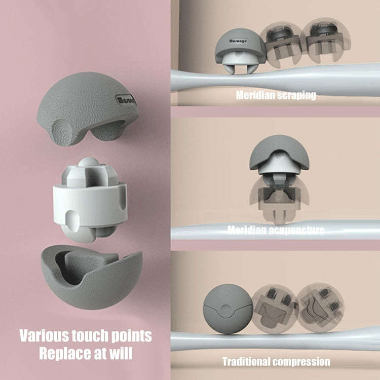 3-in-1 Multifunctional Fitness Yoga Massage Fascia Ball Cervical Meridian Massager(Pink)