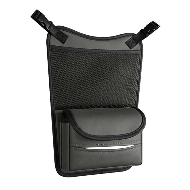 Car Between Seats Organizer Multifunctional Storage Bag Front And Back Dual Usage Tissue Box(Grey)