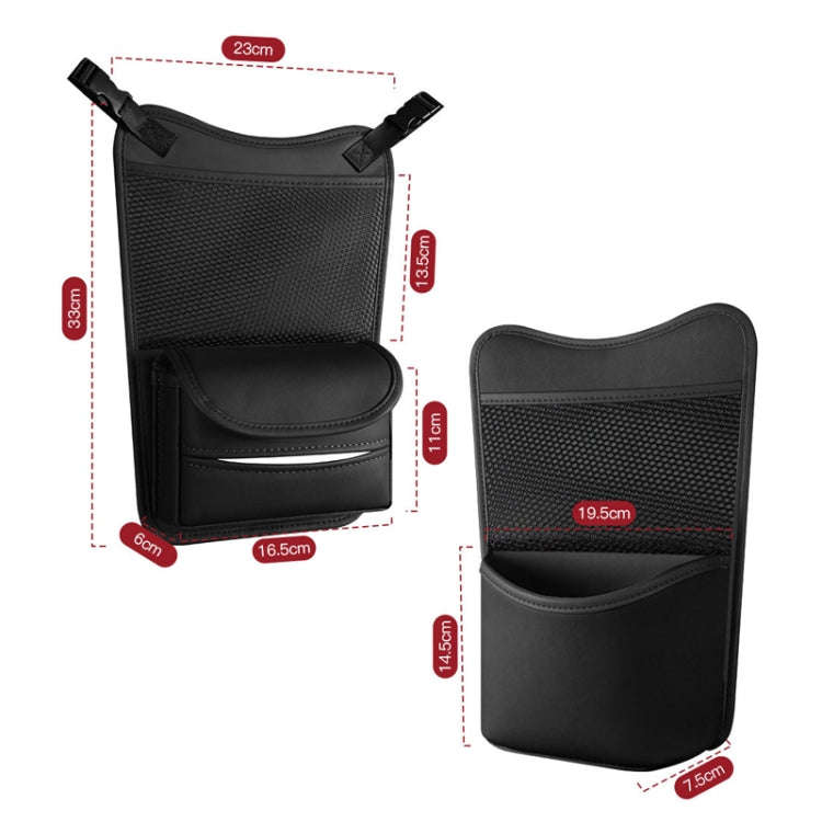 Car Between Seats Organizer Multifunctional Storage Bag Front And Back Dual Usage Tissue Box(Black)