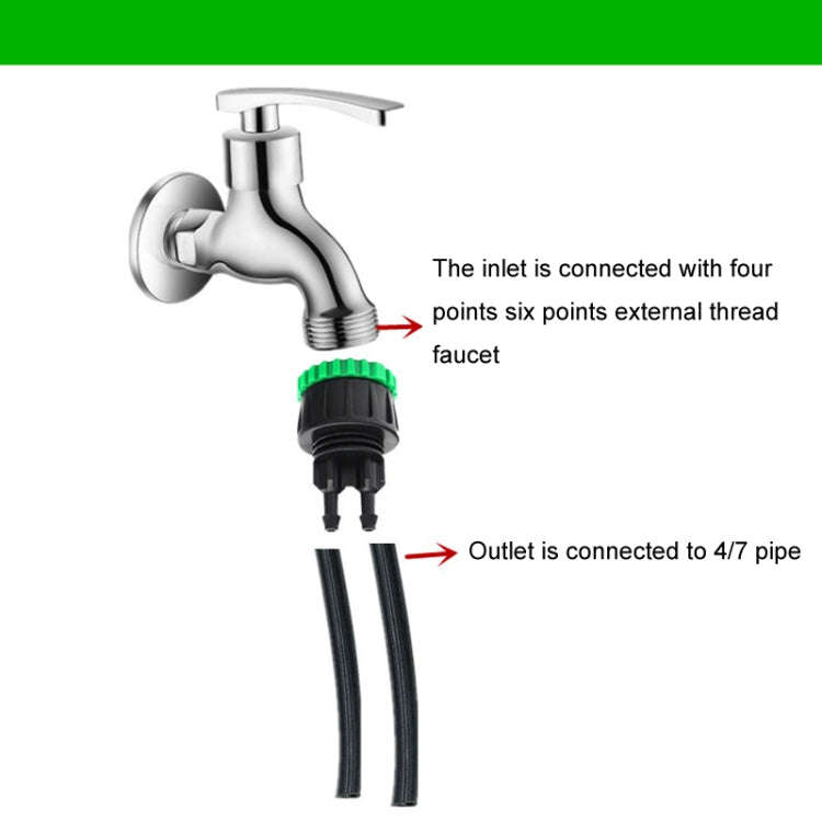 2pcs Faucet Four Point Six Point To 4/7 Pipe Fitting Garden Agriculture Micro Spray Irrigation Co...