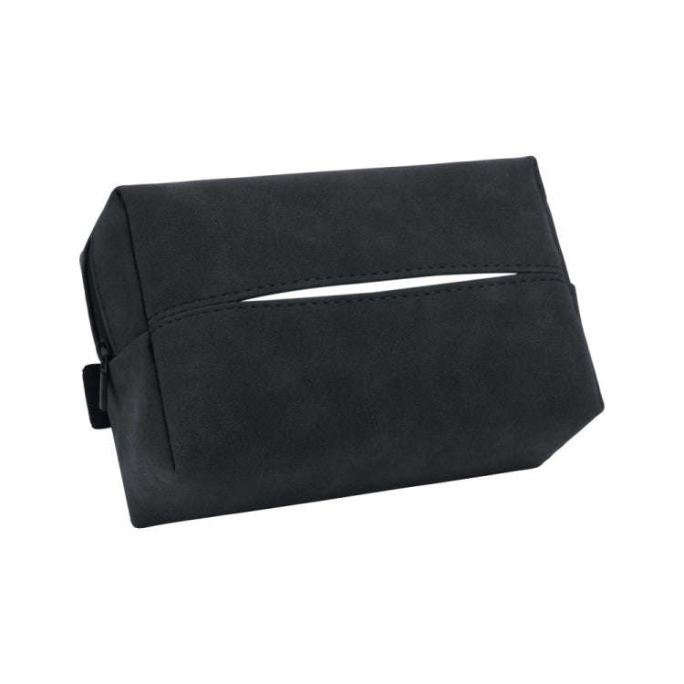 Car Armrest Box Tissue Box Car Sun Visor Seat Back Hanging Tissue Storage Bag(Black)