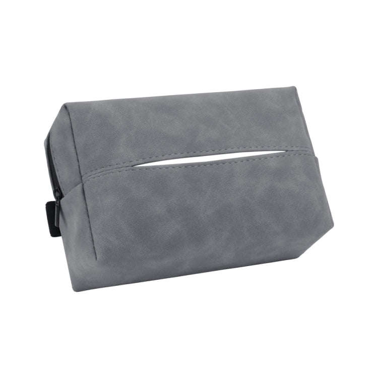 Car Armrest Box Tissue Box Car Sun Visor Seat Back Hanging Tissue Storage Bag(Grey)
