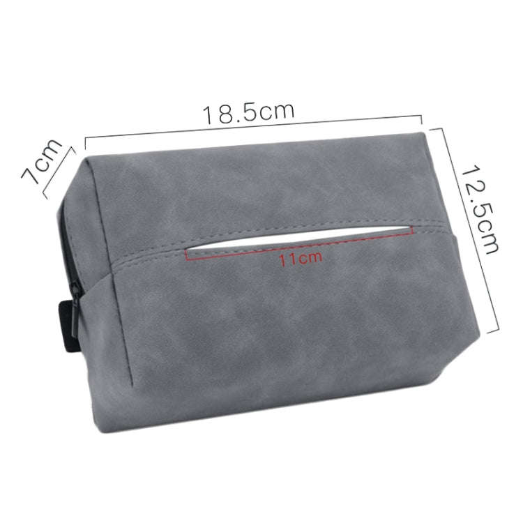 Car Armrest Box Tissue Box Car Sun Visor Seat Back Hanging Tissue Storage Bag(Brown)