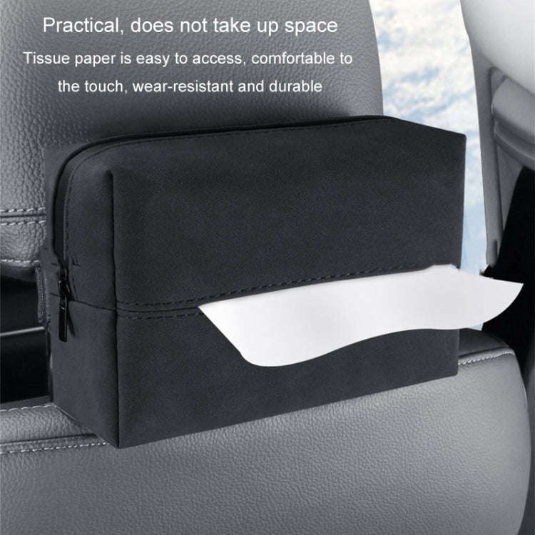 Car Armrest Box Tissue Box Car Sun Visor Seat Back Hanging Tissue Storage Bag(Brown)