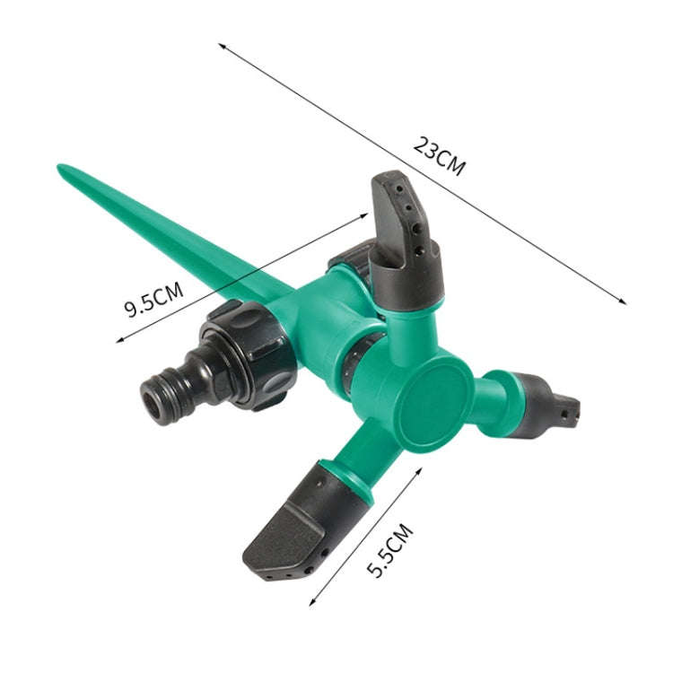 Automatic Rotating Plastic Ground Sprinkler Garden Lawn Triangle Spraying Nozzles(Sky Blue)