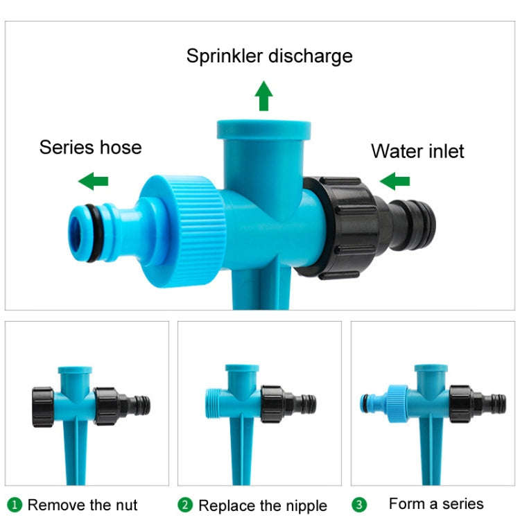Automatic Rotating Plastic Ground Sprinkler Garden Lawn Triangle Spraying Nozzles(Green)