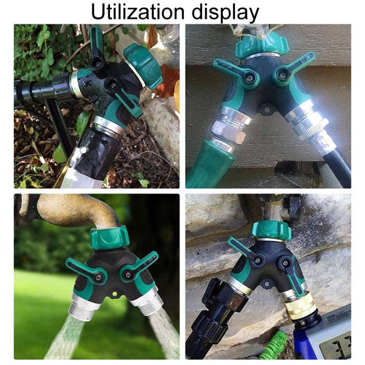 7pcs / Set Y-Type Two-Way Metal Quick Connectors Water Pipe Splitter With Nipple(US Style)