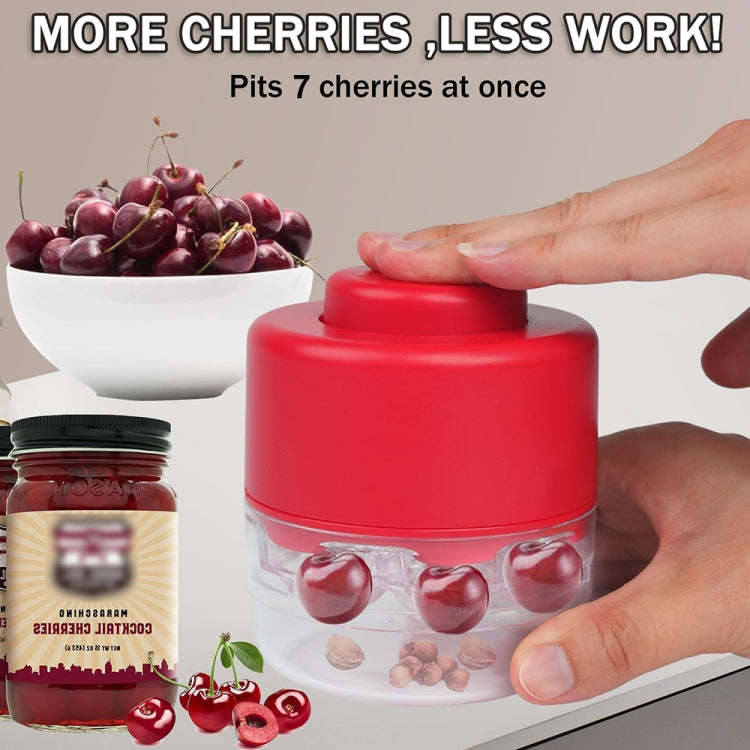 Seven-hole Press-type Cherry Core Remover Red Date Core Remover(Red)