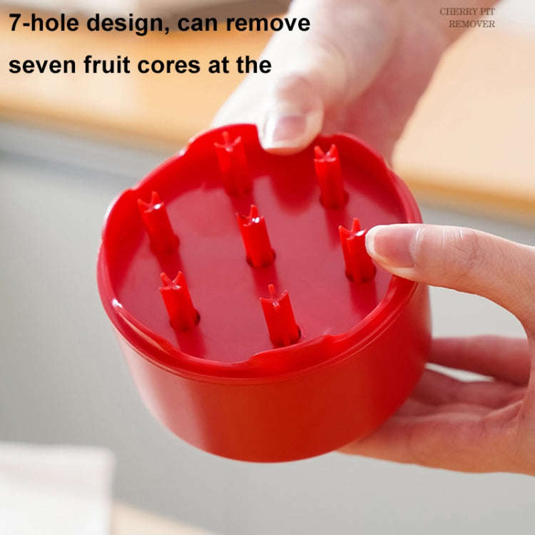 Seven-hole Press-type Cherry Core Remover Red Date Core Remover(Red)