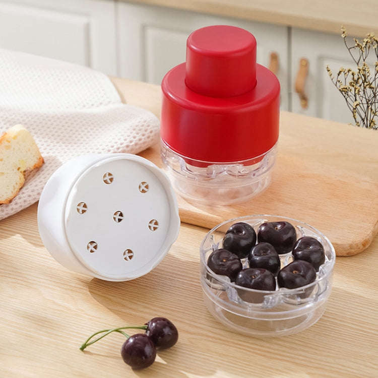 Seven-hole Press-type Cherry Core Remover Red Date Core Remover(Red)