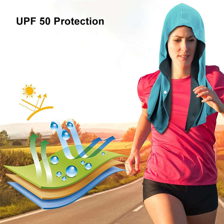 65x30cm U Shape Cold Feeling Hooded Towel Beach Camping Fitness Sun Protection Quick Drying Sport...