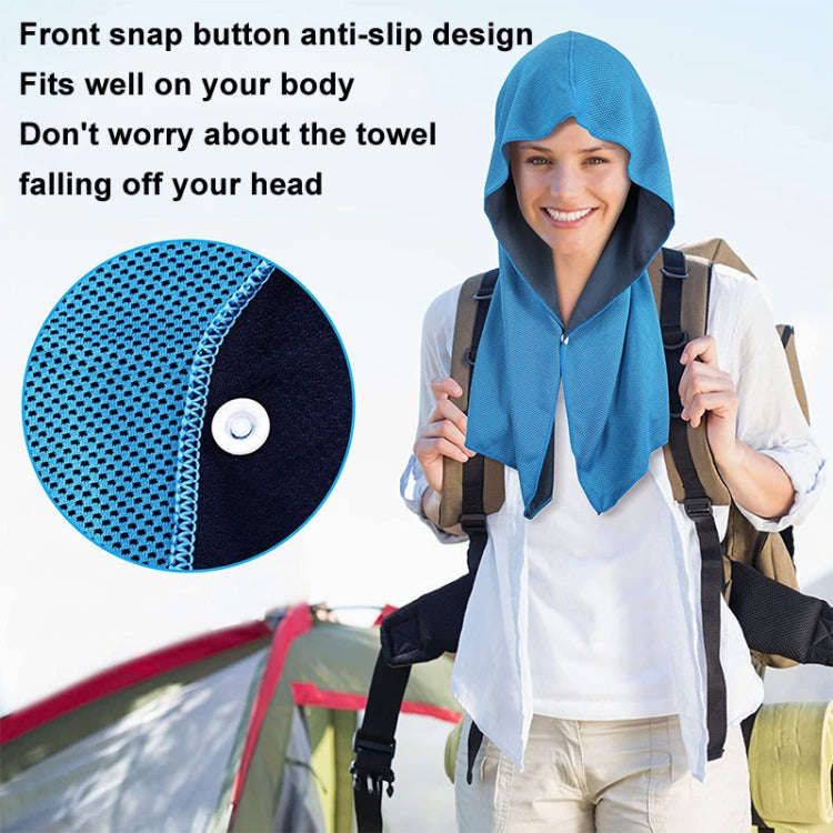 65x30cm U Shape Cold Feeling Hooded Towel Beach Camping Fitness Sun Protection Quick Drying Sport...