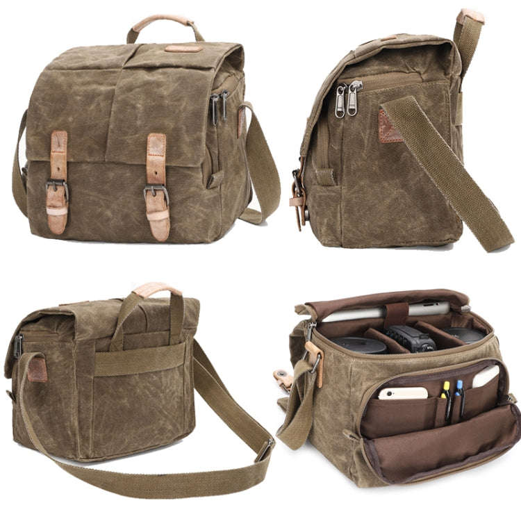 Camera Shoulder Messenger Bag Batik Canvas Waterproof Photography SLR Camera Bag(Dark Gray)