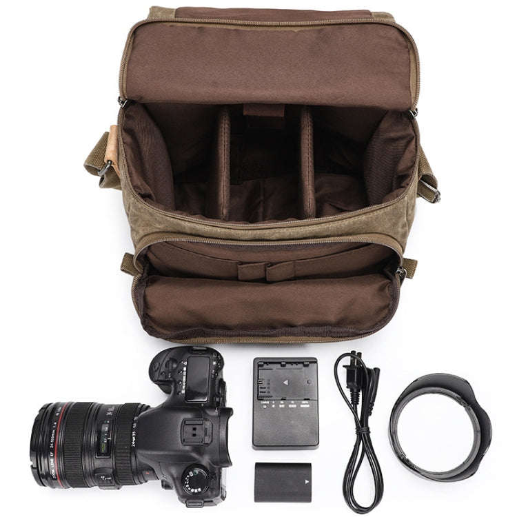 Camera Shoulder Messenger Bag Batik Canvas Waterproof Photography SLR Camera Bag(Dark Gray)
