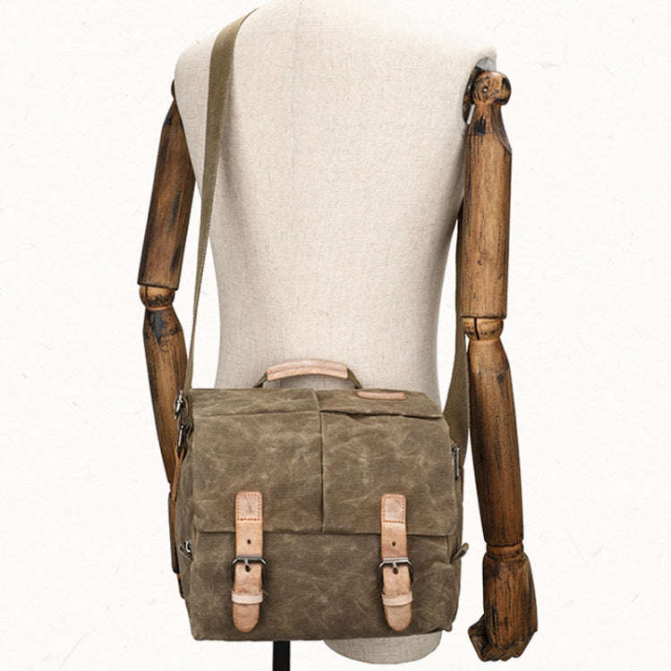 Camera Shoulder Messenger Bag Batik Canvas Waterproof Photography SLR Camera Bag(Dark Gray)
