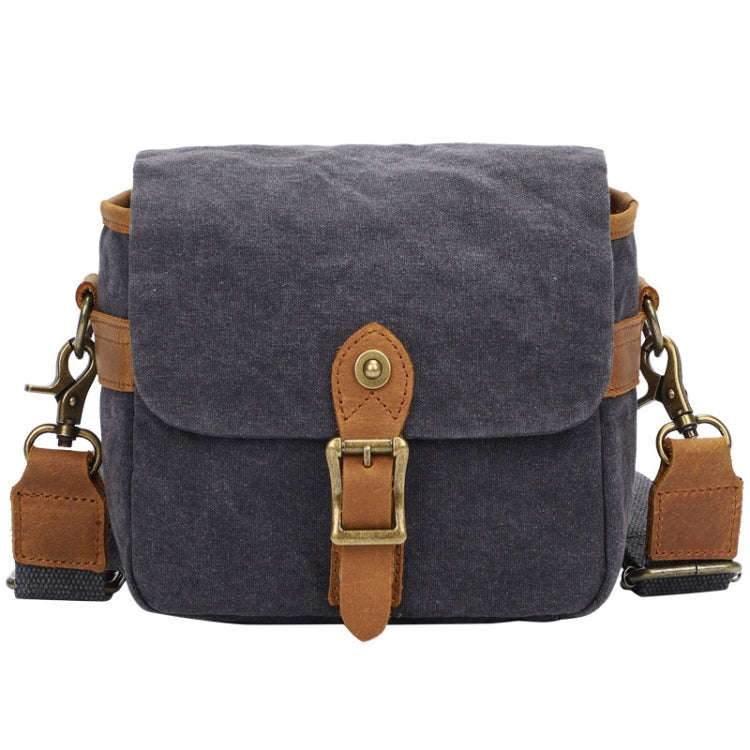 Retro Camera Canvas Bag Shoulder Messenger Bag Travel Portable Case(Dark Gray)