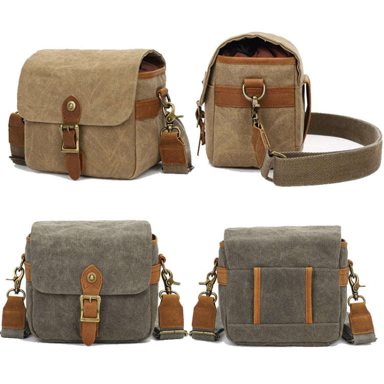Retro Camera Canvas Bag Shoulder Messenger Bag Travel Portable Case(Dark Gray)