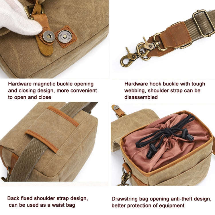 Retro Camera Canvas Bag Shoulder Messenger Bag Travel Portable Case(Dark Gray)