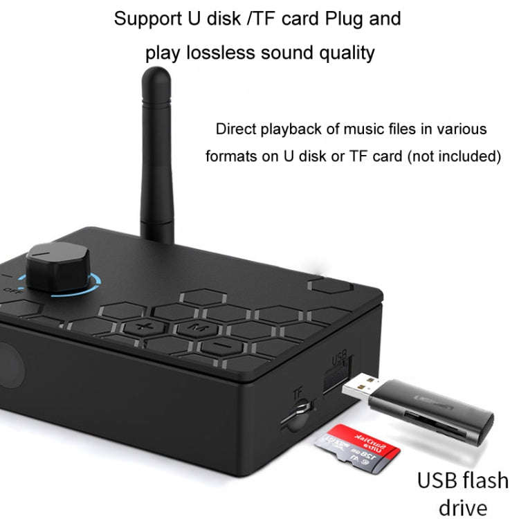Bluetooth 5.4 Receiver Digital To Analog Card U Disk Converter Adapter With Remote Control(Coaxia...
