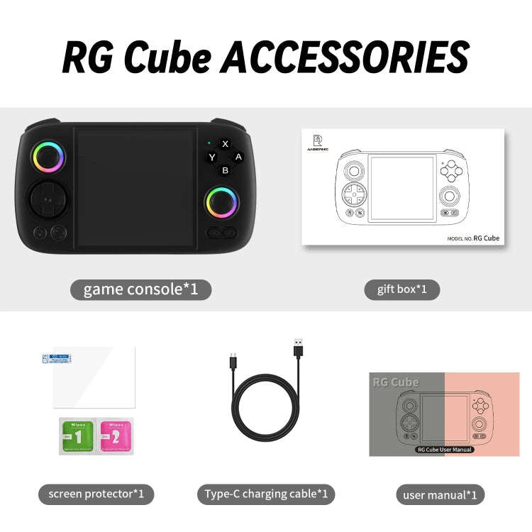 ANBERNIC RG Cube Retro Handheld Game Console With 3.95 Inch Screen T820 CPU Android 13 RGB Light ...