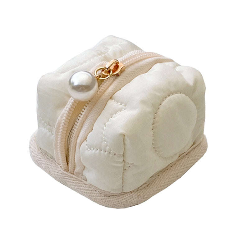 Little Tent Stereo Earphone Bag Coin Storage Bag(Beige)