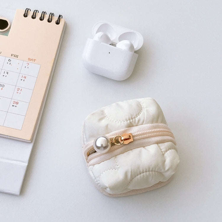 Little Tent Stereo Earphone Bag Coin Storage Bag(Beige)